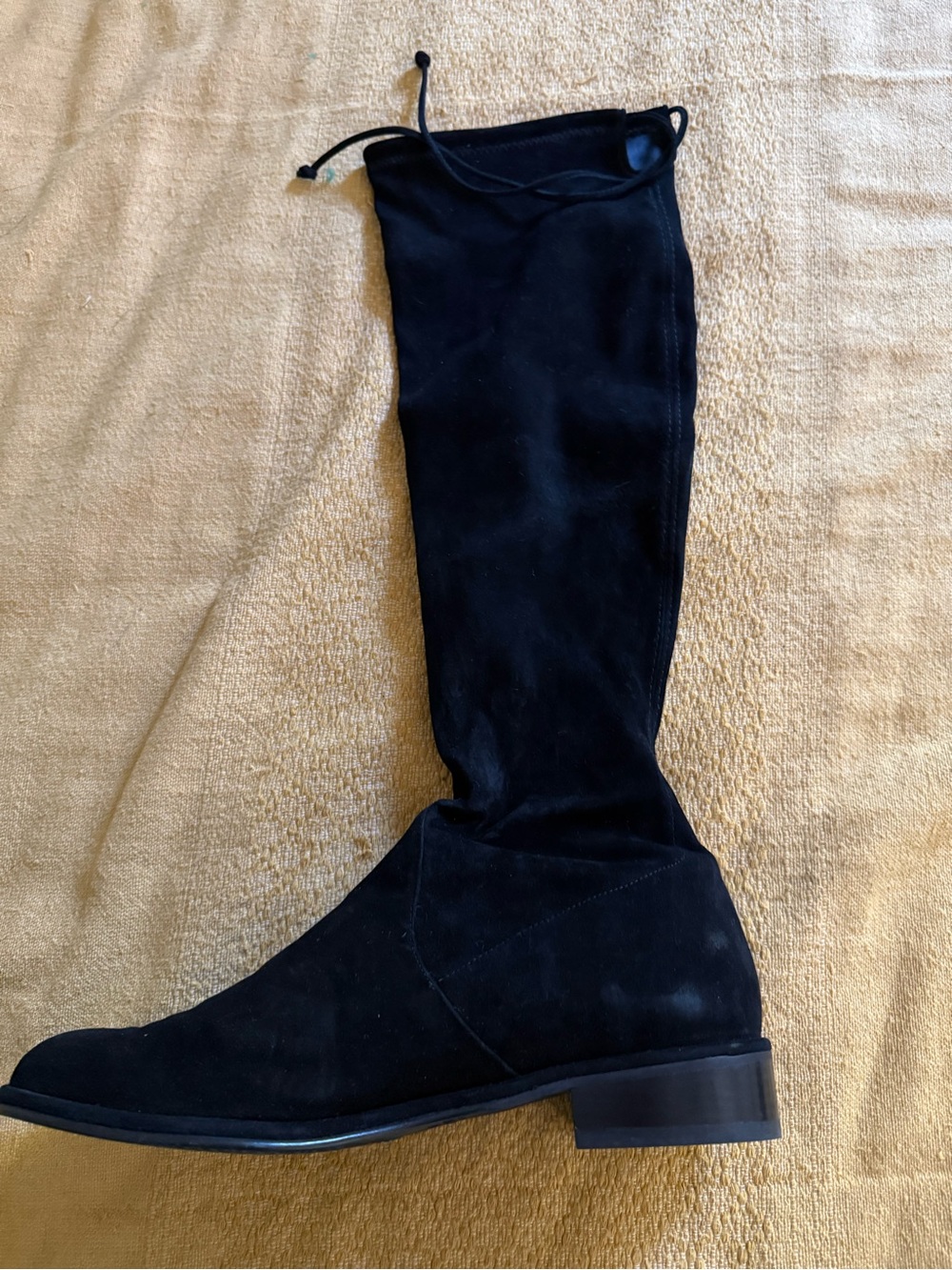 Stuart Weitzman Black Suede Heeled Boots